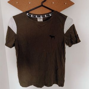 army green simple t-shirt by pink